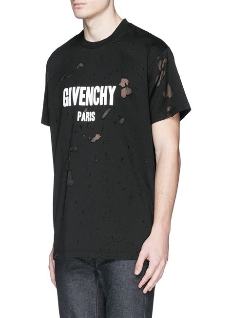 givenchy t-shirt herren|givenchy distressed t shirt.